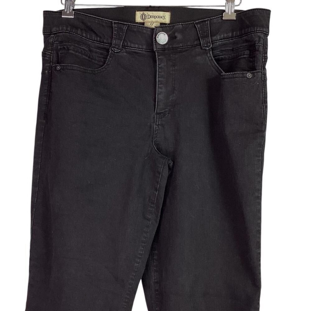 Democracy Ab Solution Jeans Women 14 Black Straight Medium Mid Rise Stretch